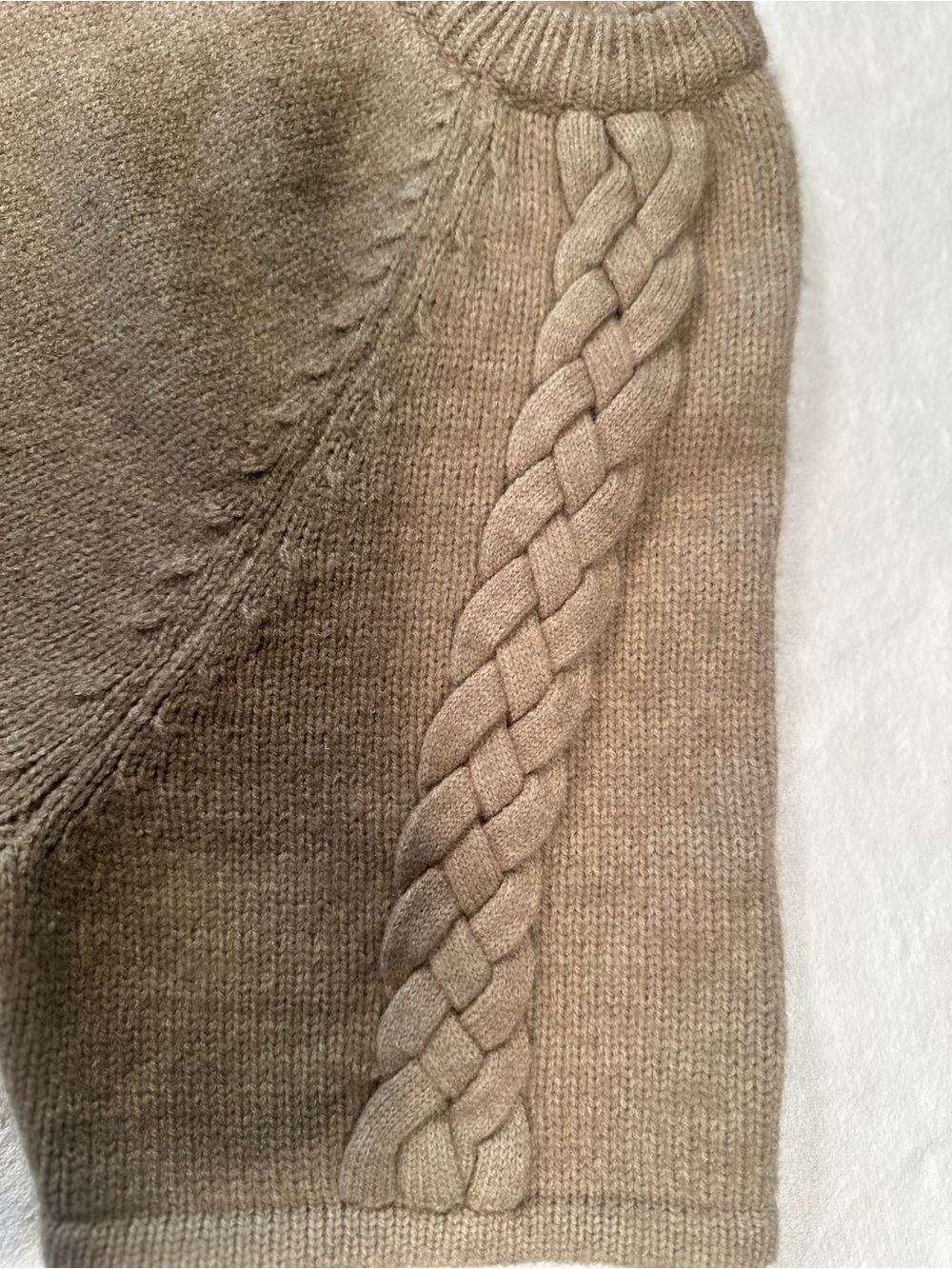 Wilfred Braided-Shoulder Crewneck Sweater in Taupe - Picture 3 of 6